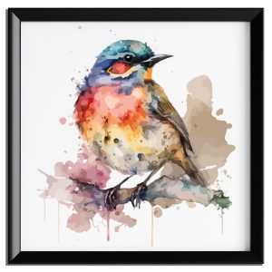 Beautiful Watercolor Style Bird Photo Frame
