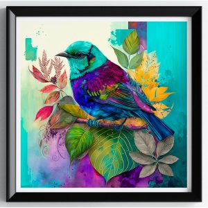 Beautiful Colorful Birds in Photo Frame