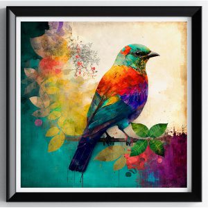 Beautiful Colorful Birds in Photo Frame